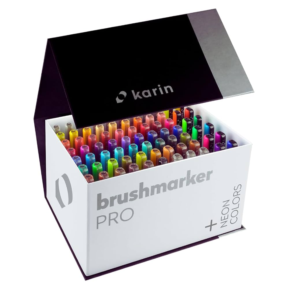 karin メガボックス ブラシマーカー Pro Amazon.co.jp: 日本初上陸 欧州製 カリン ブラシマーカー プロ